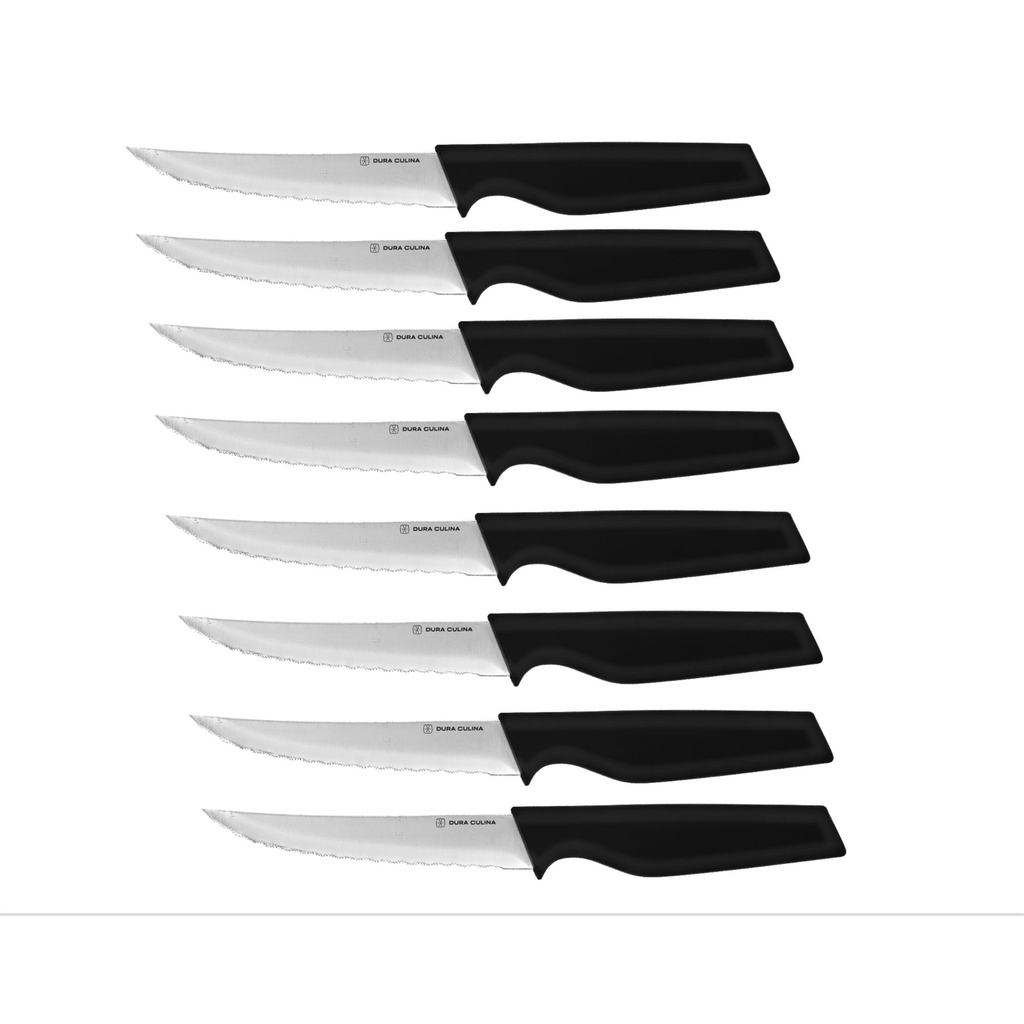 8-Piece Steak Knife Set - High Carbon Stainless Steel Serrated Blades with Ergonomic Handles, 4.5” Premium Kitchen Knives for Dining