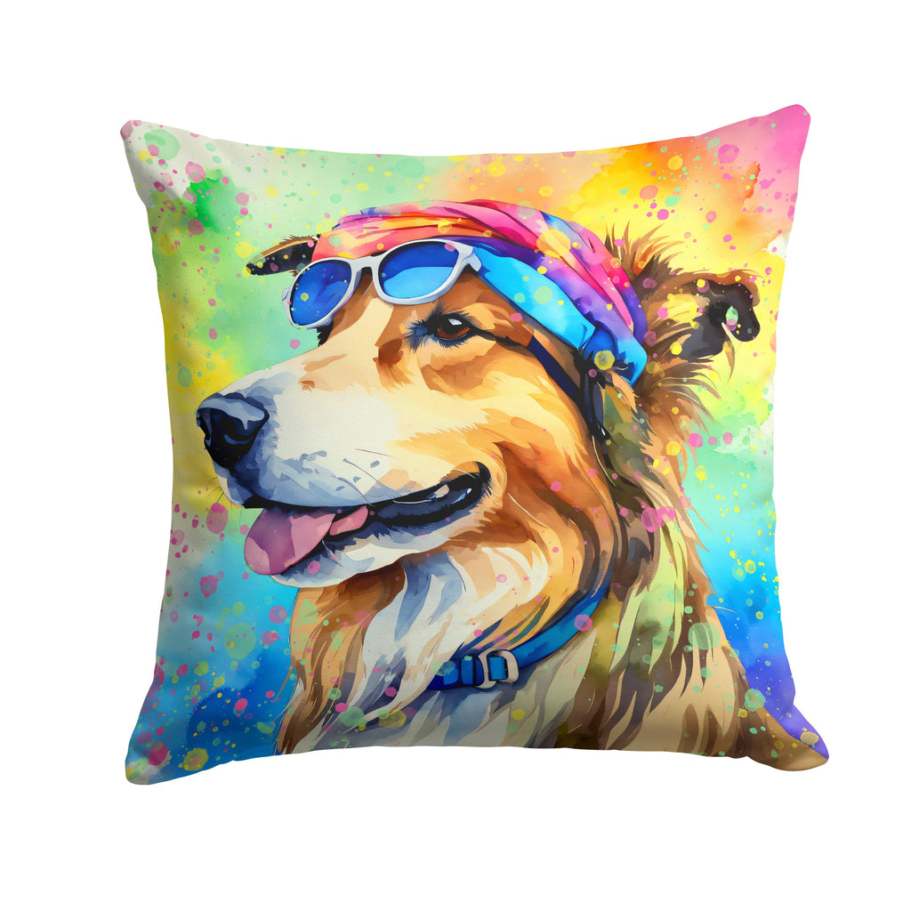 Collie Hippie Dawg Throw Pillow